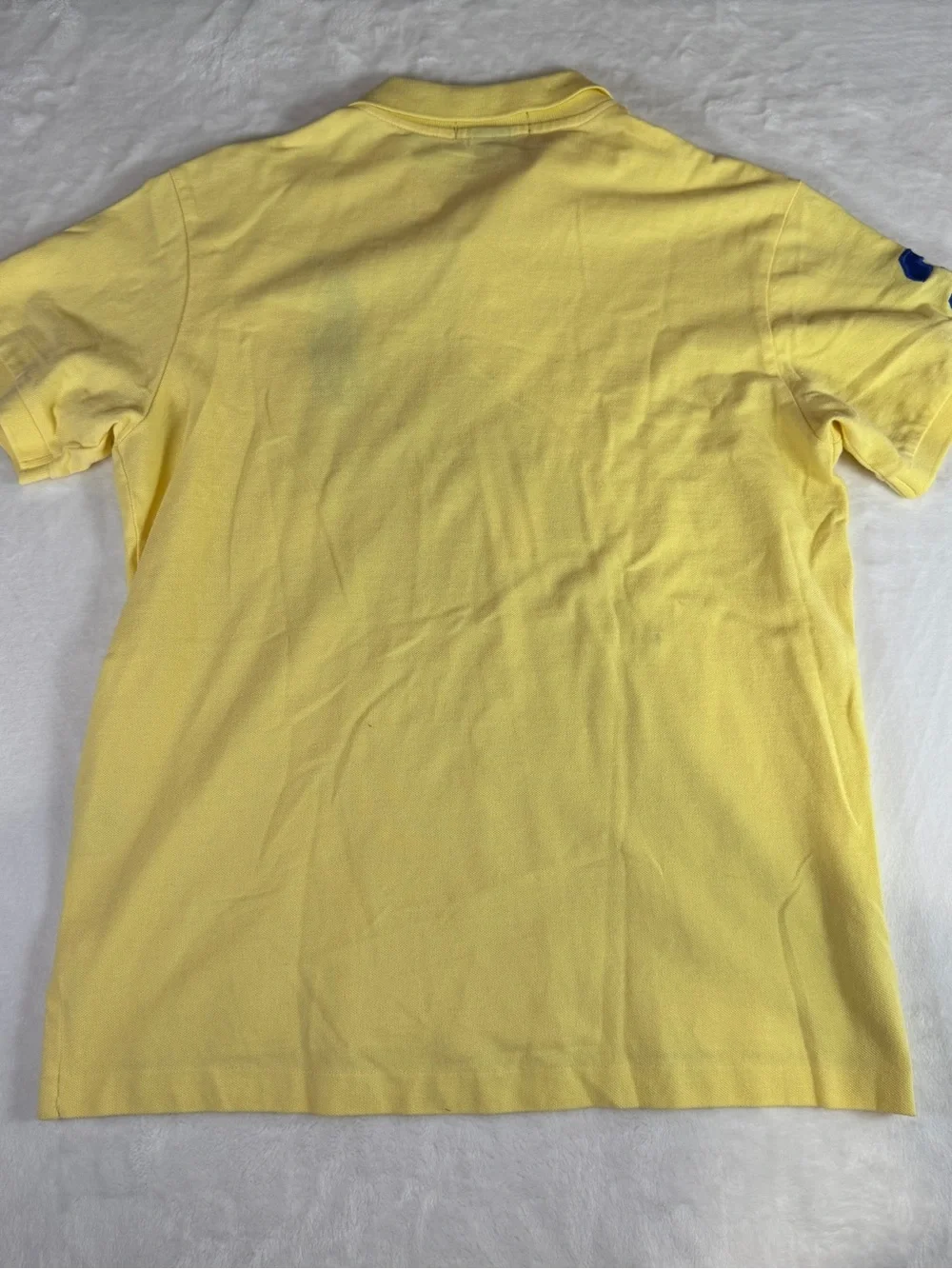 Polo Ralph Lauren Custom Fit Big Pony Polo Shirt Yellow Blue Men’s XL